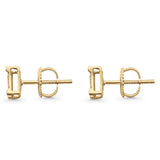 Ohrstecker aus massivem 10-Karat-Gold, 6 mm, quadratische Cluster-Ohrstecker mit rundem Pavé-Diamant