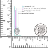 Ohrstecker aus massivem 10-karätigem Gold, 11 mm, birnenförmig, rund, Pavé-Diamant-Ohrstecker