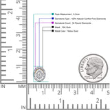 Ohrstecker aus massivem 10-karätigem Gold mit 9,3 mm runden Pavé-Diamanten