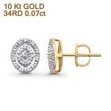 Ohrstecker aus massivem 10-karätigem Gold mit 9,3 mm runden Pavé-Diamanten