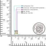 Ohrstecker aus massivem 10-karätigem Gold mit 5,7 mm Akzent und quadratischem, rundem Diamant