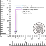 Ohrstecker aus massivem 10-karätigem Gold mit quadratischem Solitär-Diamant, 4,8 mm