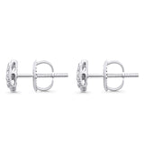 Solid 10K Gold 5.7mm Square Shaped Round Diamond Stud Earrings