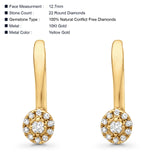 Massive 10 Karat Gold 12,7 mm Halo-Hochzeits-Creolen mit runden Diamanten