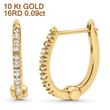 Solid 10K Gold 12.7mm Round Charmed Brilliance Diamond Hoop Earrings