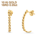 Solide 10 K Gold 25,4 mm Eternal Elegance J-förmige Spiral-Twist-Diamant-Tropfen-Creolen