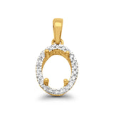 14K Gold .11ct ovaler Diamant-Halbfassungsanhänger