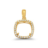 14K Gold .10ct quadratischer Princess-Diamant-Anhänger mit halbmontierter Fassung