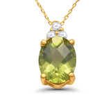 Ovaler Diamantanhänger aus 10 Karat 1,94 Karat Gold
