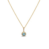 Halskette mit rundem Diamant-Anhänger aus 10-karätigem Gold, 0,58 Karat, 45,7 cm lang