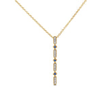 Antike Halskette aus 10-karätigem Gold mit 0,17 Karat Saphir und Diamant