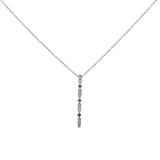 10K Gold .10cts Green Emerald & Drop Diamond Pendant Necklace 18"