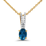 10K Gold .89ct Diamond Solitaire Pendant Necklace 18"