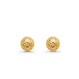 14K Yellow Gold Full Diamond Cut Ball Post Earrings 1.4grams 10mm