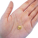 14K Yellow Gold Full Diamond Cut Ball Post Lovely Earrings 1gram 8mm
