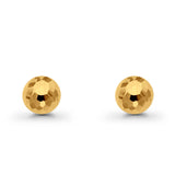 14K Yellow Gold 7mm Disco Ball Earrings With Push Back 1.4grams