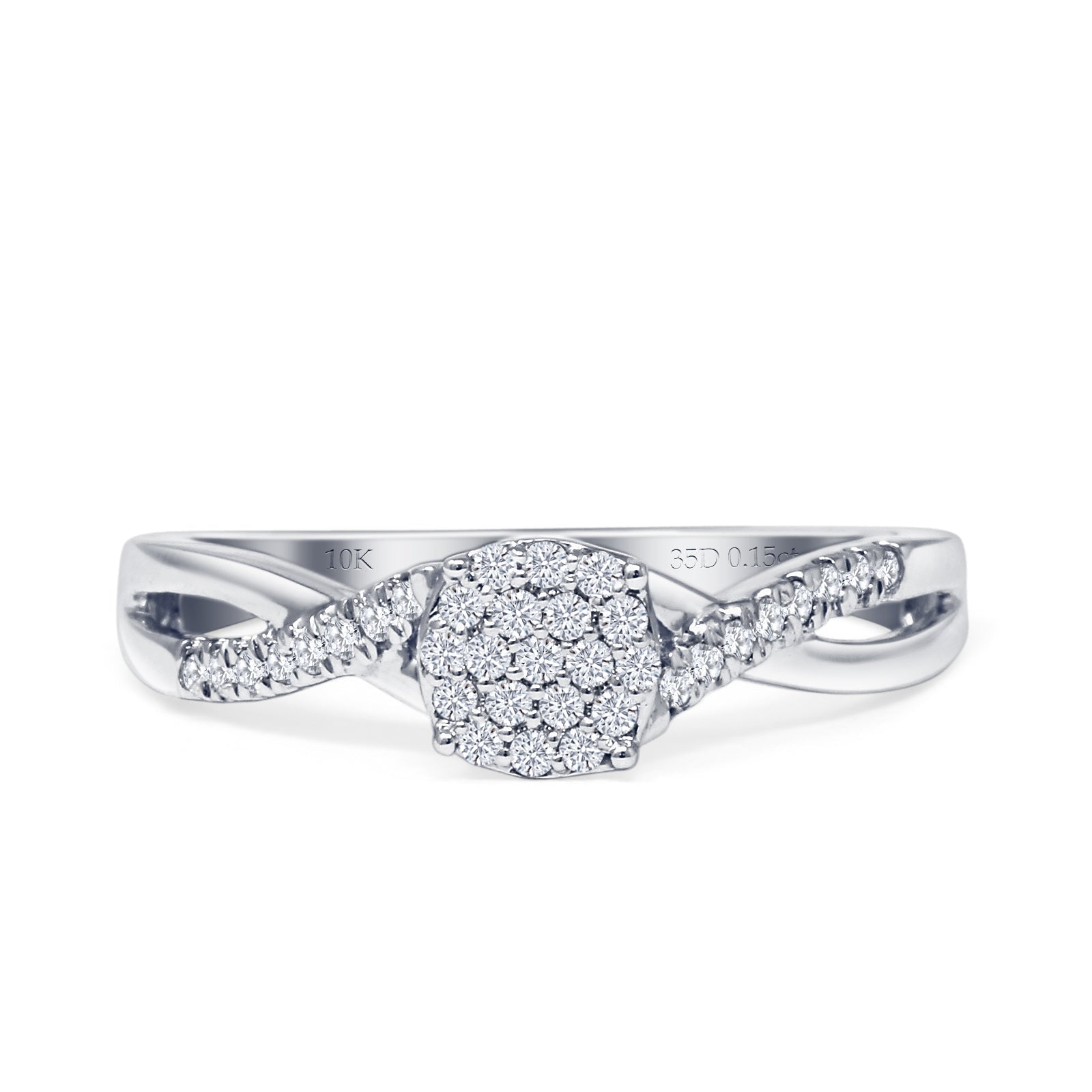 Infinity Twisted Rope Diamond Wedding Ring 10K Gold 0.15ct