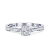 Round Cluster Diamond Wedding Ring 10K Gold 0.25ct