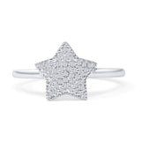 Cluster Statement Diamond Star Ring 10K Gold 0.14ct