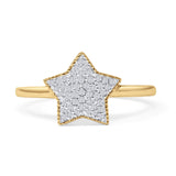 Cluster Statement Diamond Star Ring 10K Gold 0.14ct