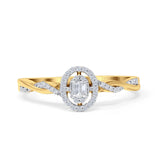 Infinity Twisted Rope Diamant-Halo-Ring 10K Gold 0,12ct