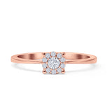 Solitaire Style Diamond Halo Ring 10K Gold 0.14ct