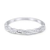 14 K Gold 0,10 ct rund 3 mm G SI Half Eternity Infinity Twisted Band Diamant-Verlobungs-Ehering