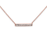 14K Gold 0,15ct Baguette Diamant Trendy Bar Anhänger Halskette 16"+2"