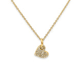 14K Gold 0.07ct Diamond Dangling Heart Pendant Necklace 16"+2" Ext