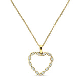 Heart Necklace Diamond Pendant 14K Gold 0.32ct