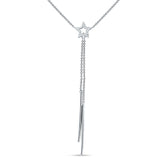 Baumelnde Diamant-Linien-Stern-Halskette, 14 K Gold, 0,05 ct