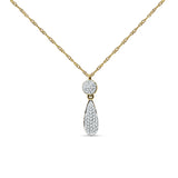 Diamant-Tropfen-Cluster-Halskette, 14 K Gold, 0,10 ct