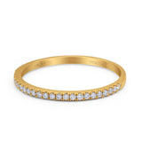 14 K Gold, 0,11 ct, rund, 1,4 mm G SI, halbe Ewigkeit, Art-Deco-Band, Diamant-Verlobungs-Ehering