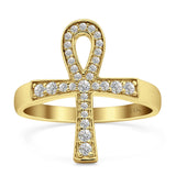 Ankh Cross Diamond Ring