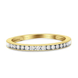 Diamond Half Eternity Wedding Ring Solid 14K Gold 0.13ct