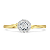 Minimalist Flower Diamond Ring 14K Gold 0.12ct