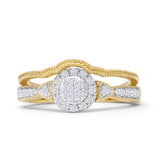Cluster Diamond Ring 0.23ct Round Shaped Two Piece Natural 14K Gold