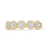Floral 0.50ct Diamond Halo Eternity Ring Halfway Stackable 14K Gold