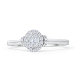 Cluster Diamond Ring 0.15ct Oval Shaped Natural 14K Gold