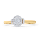 Cluster Diamond Ring 0.15ct Oval Shaped Natural 14K Gold