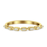 Half Eternity Stackable Diamond Wedding Ring 14K Gold 0.09ct
