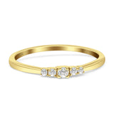 Minimalistischer, stapelbarer Ehering mit fünf runden Diamanten, 14 Karat Gold, 0,10 ct