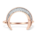 Diamant-Halbmond-Ring, rund, Statement, 14 K Gold, 0,07 ct