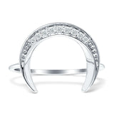 Diamant-Halbmond-Ring, rund, Statement, 14 K Gold, 0,07 ct