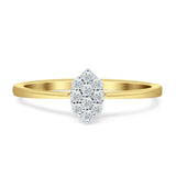 Diamond Marquise Ring Cluster 14K Gold 0.13ct