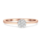 Minimalist Round Cluster Diamond Wedding Ring 14K Gold 0.10ct