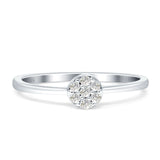 Minimalist Round Cluster Diamond Wedding Ring 14K Gold 0.10ct