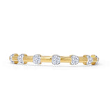 Half Eternity Dash Perlenband runder natürlicher Diamant 14K Gold