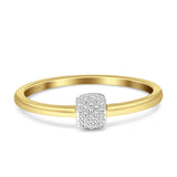 Diamond Cluster Ring Accent Square Statement 14K Gold 0.06ct