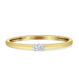Diamond Solitaire Ring Dainty Marquise 14K Gold 0.08ct